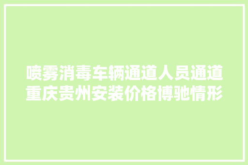 喷雾消毒车辆通道人员通道重庆贵州安装价格博驰情形公司