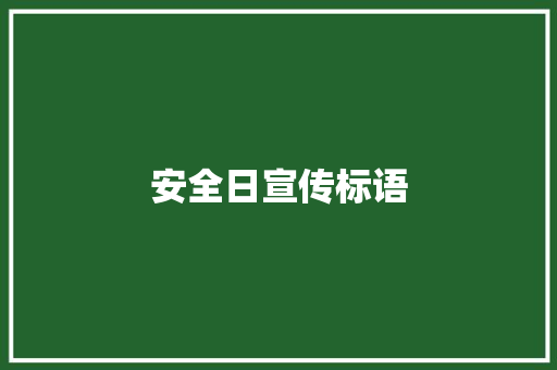 安全日宣传标语