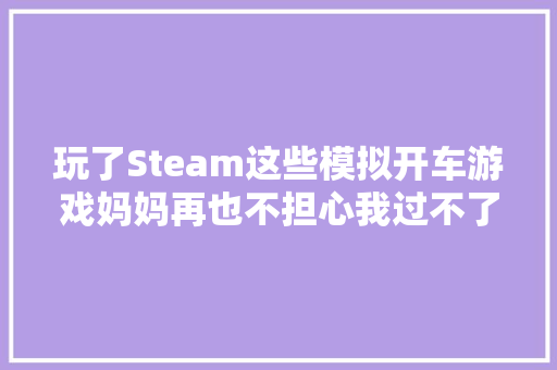 玩了Steam这些模拟开车游戏妈妈再也不担心我过不了科目二了