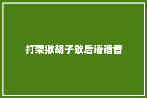 打架揪胡子歇后语谐音