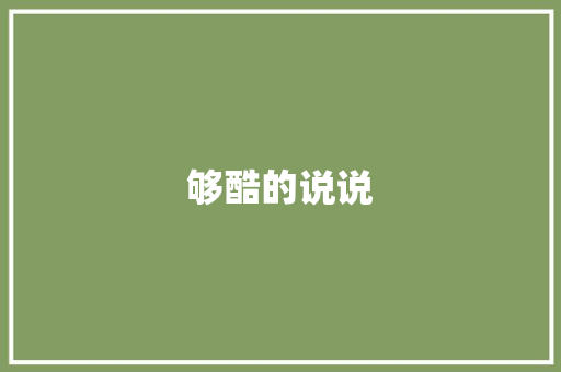 够酷的说说