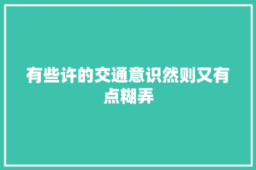 有些许的交通意识然则又有点糊弄