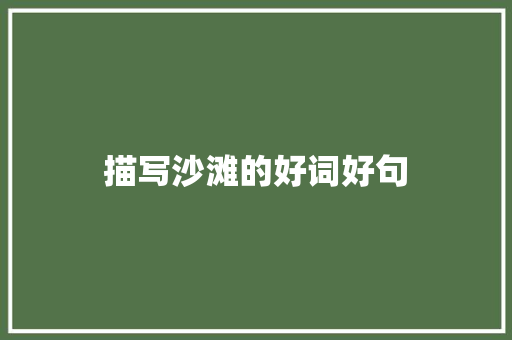 描写沙滩的好词好句
