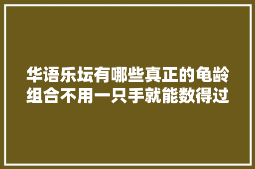 华语乐坛有哪些真正的龟龄组合不用一只手就能数得过来