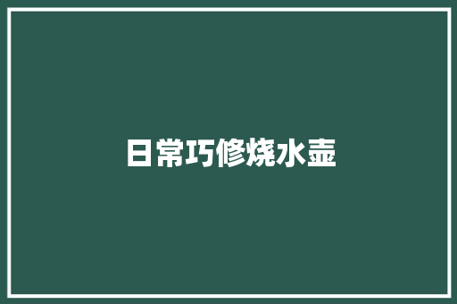日常巧修烧水壶