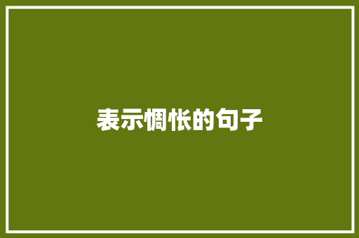 表示惆怅的句子