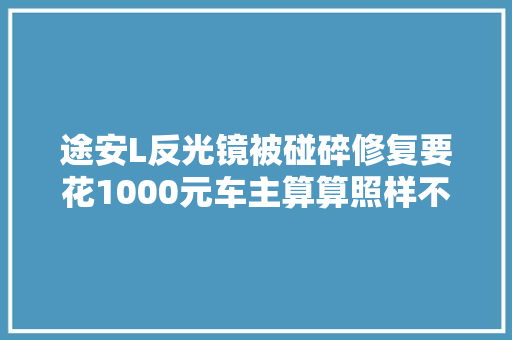 途安L反光镜被碰碎修复要花1000元车主算算照样不报保险了