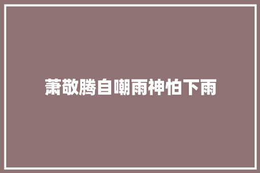 萧敬腾自嘲雨神怕下雨