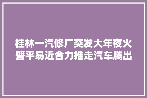 桂林一汽修厂突发大年夜火警平易近合力推走汽车腾出救援路