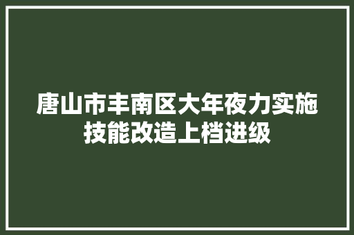 唐山市丰南区大年夜力实施技能改造上档进级