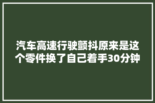 汽车高速行驶颤抖原来是这个零件换了自己着手30分钟搞定
