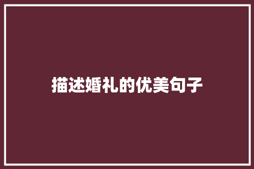 描述婚礼的优美句子