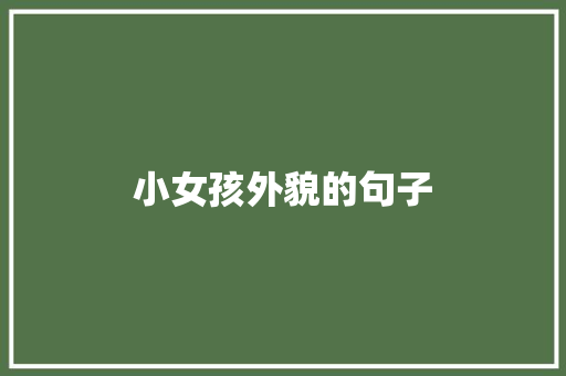 小女孩外貌的句子