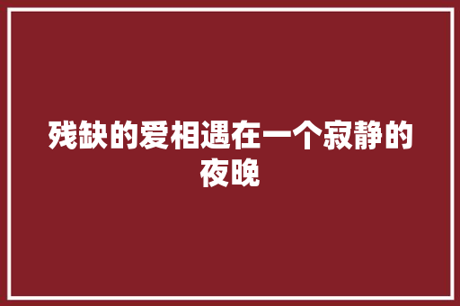 残缺的爱相遇在一个寂静的夜晚