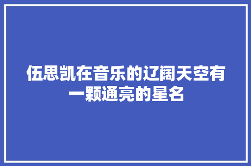 伍思凯在音乐的辽阔天空有一颗通亮的星名