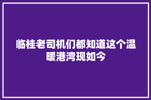 临桂老司机们都知道这个温暖港湾现如今
