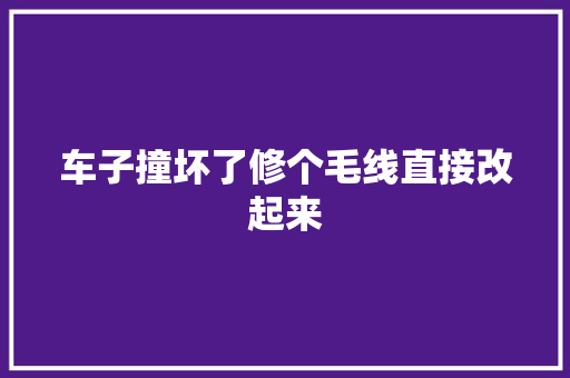 车子撞坏了修个毛线直接改起来