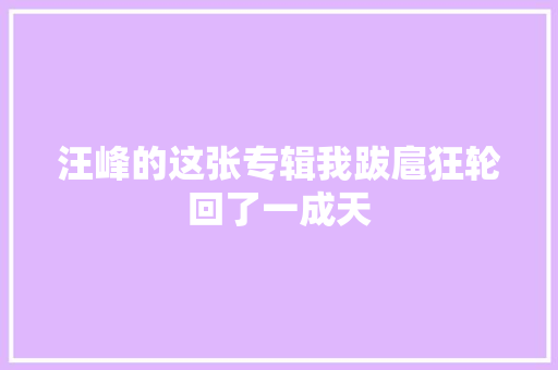 汪峰的这张专辑我跋扈狂轮回了一成天