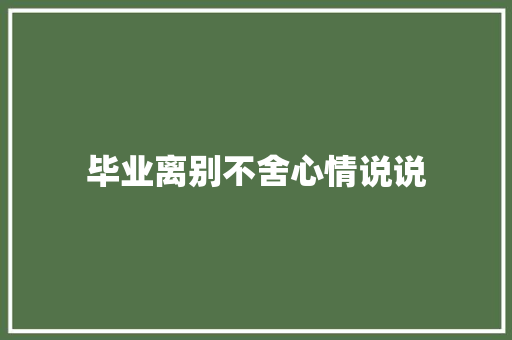 毕业离别不舍心情说说