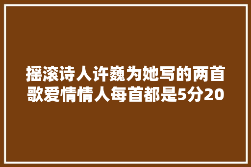 摇滚诗人许巍为她写的两首歌爱情情人每首都是5分20秒