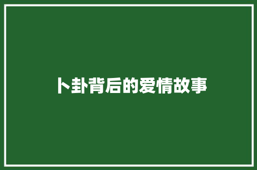 卜卦背后的爱情故事