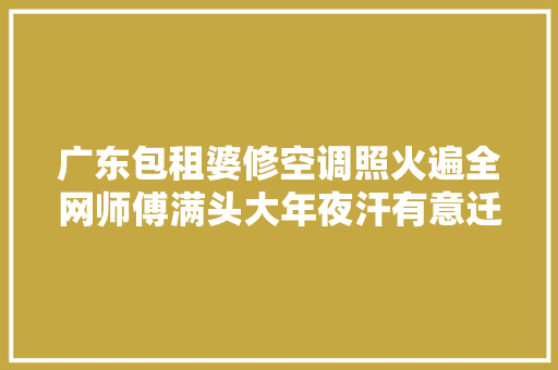 广东包租婆修空调照火遍全网师傅满头大年夜汗有意迁延时间
