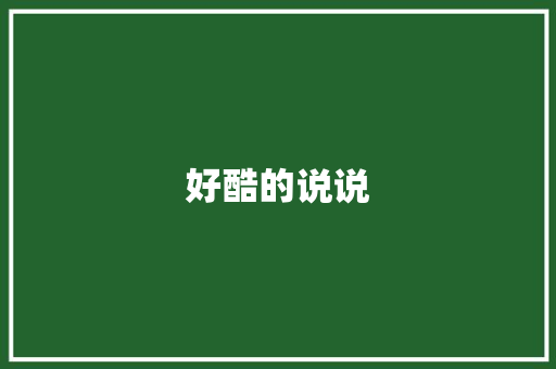 好酷的说说