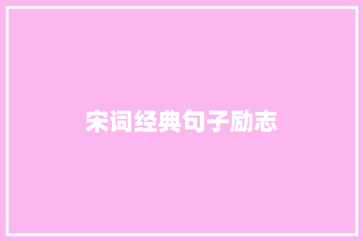 宋词经典句子励志