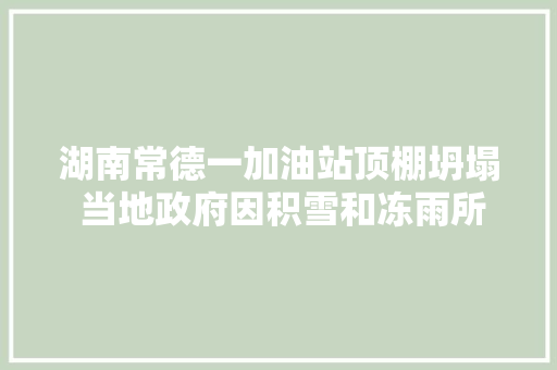 湖南常德一加油站顶棚坍塌 当地政府因积雪和冻雨所致未造成人员伤亡