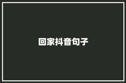 回家抖音句子