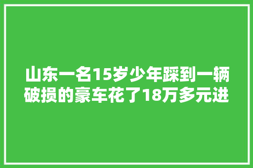 山东一名15岁少年踩到一辆破损的豪车花了18万多元进行维修车