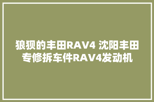 狼狈的丰田RAV4 沈阳丰田专修拆车件RAV4发动机