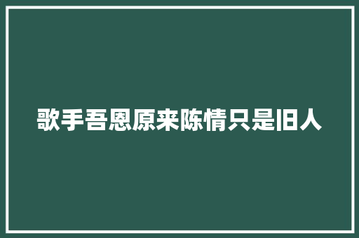 歌手吾恩原来陈情只是旧人