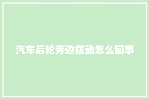 汽车后轮旁边摆动怎么回事