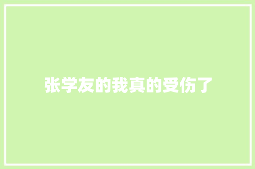 张学友的我真的受伤了