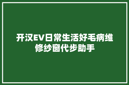 开汉EV日常生活好毛病维修纱窗代步助手