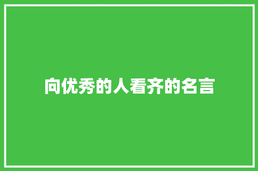 向优秀的人看齐的名言