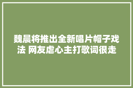 魏晨将推出全新唱片帽子戏法 网友虐心主打歌词很走心