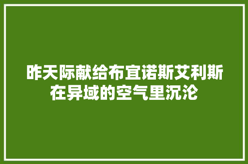 昨天际献给布宜诺斯艾利斯在异域的空气里沉沦