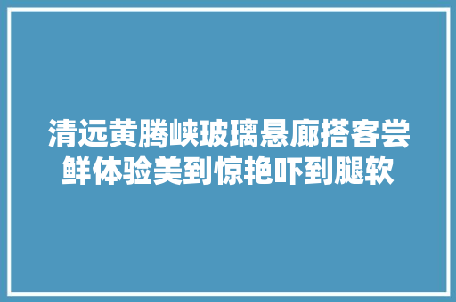 清远黄腾峡玻璃悬廊搭客尝鲜体验美到惊艳吓到腿软 汽车知识