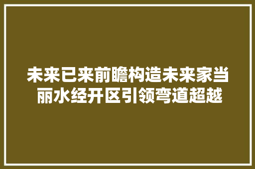 未来已来前瞻构造未来家当 丽水经开区引领弯道超越