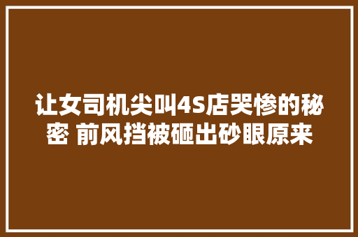 让女司机尖叫4S店哭惨的秘密 前风挡被砸出砂眼原来可以这么修