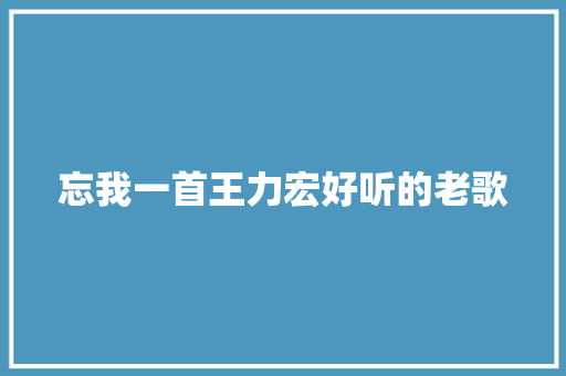 忘我一首王力宏好听的老歌