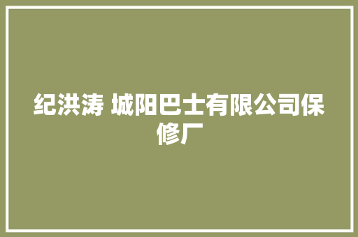纪洪涛 城阳巴士有限公司保修厂