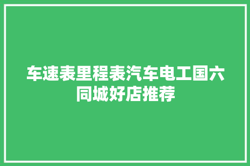 车速表里程表汽车电工国六同城好店推荐