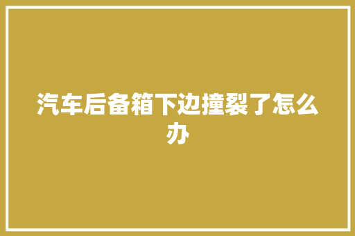 汽车后备箱下边撞裂了怎么办