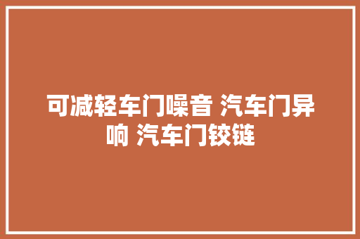 可减轻车门噪音 汽车门异响 汽车门铰链