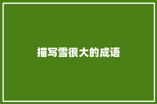 描写雪很大的成语