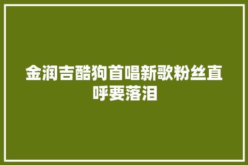 金润吉酷狗首唱新歌粉丝直呼要落泪