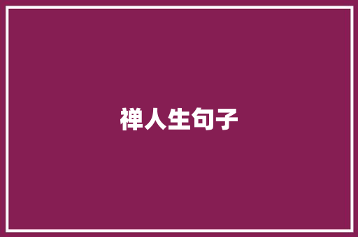 禅人生句子